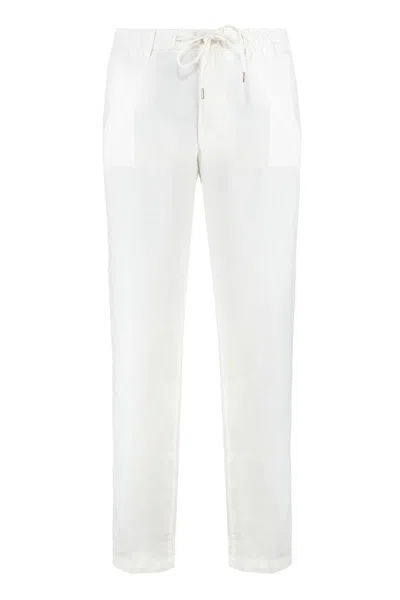Hugo Boss Boss Linen Blend Trousers In White