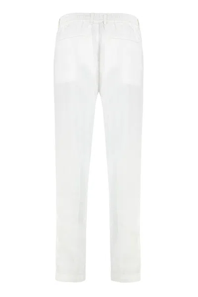 Hugo Boss Boss Linen Blend Trousers In White