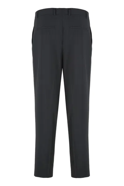 Hugo Boss Boss Wool Blend Trousers In Black