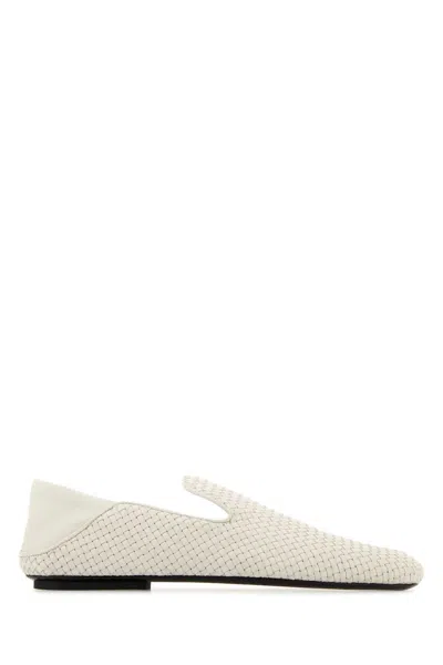 Bottega Veneta Ivory Leather Adamo Slippers