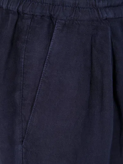 Brunello Cucinelli Men Garment-dyed Bermuda Shorts In Linen Gabardine With Drawstring And Pleat In Black