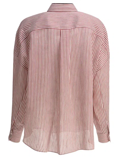 Brunello Cucinelli Bordeaux Cotton Shirt In Red