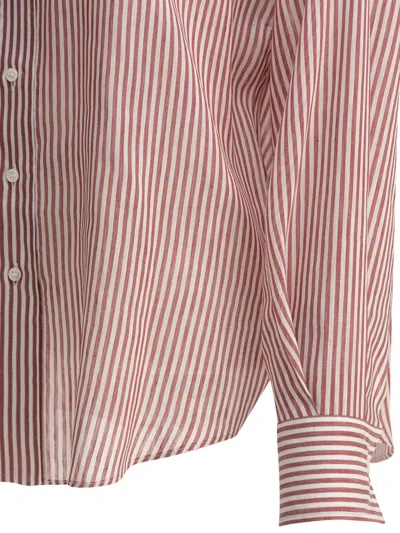 Brunello Cucinelli Bordeaux Cotton Shirt In Red