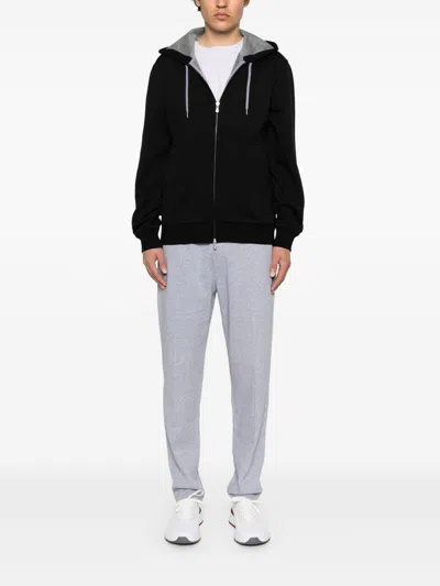 Brunello Cucinelli Hoodie Cotton Drawstring In Black