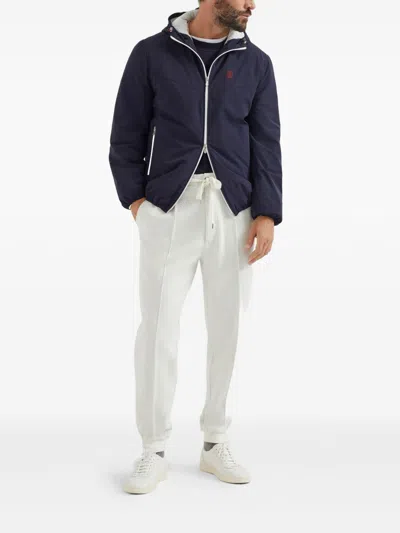 Brunello Cucinelli Blue Nylon Blouson Jacket