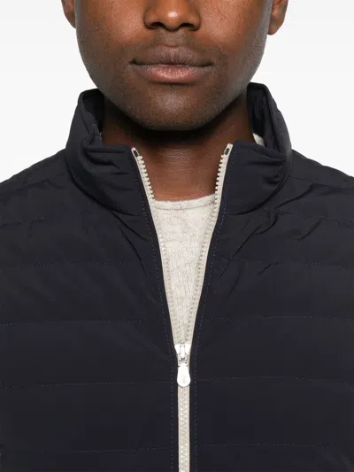 Brunello Cucinelli Dark Blue Nylon Down Jacket