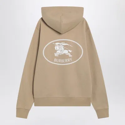 Burberry Knight Stamp Beige Hoodie Men In Nude