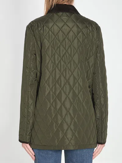 Burberry Quilted Country Jacket In Green