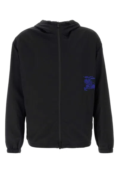 Burberry Ekd Patch Windbreaker Jacket In Black