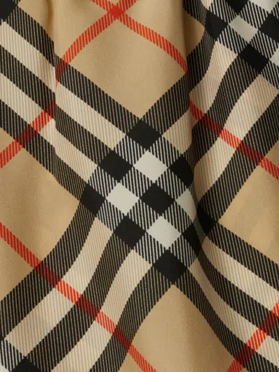 Burberry Men Check Print Bermuda Swimsuit In Brown