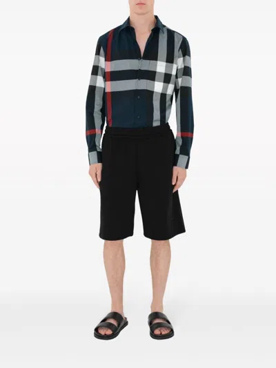 Burberry Blue Checked Cotton Shirt In Multi