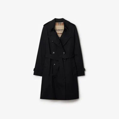 Burberry Double-breasted Mid-length Trench Coat In Black