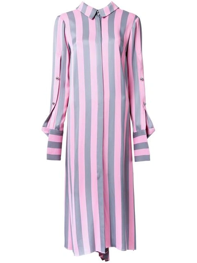 Monse Striped Shirt Dress - Pink