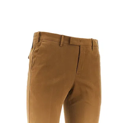 Pt Torino Stretch Gabardine Master Fit Pants In Brown