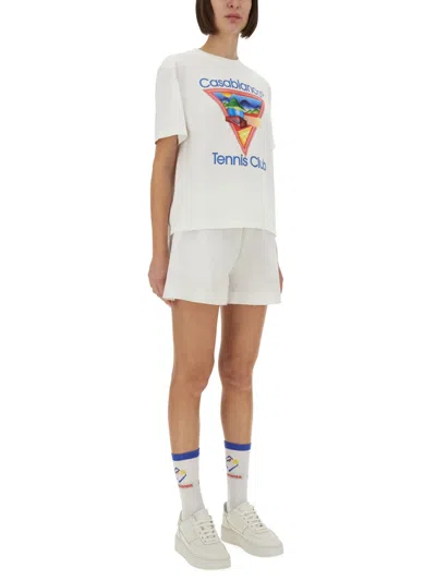 Casablanca Crew Neck Graphic Print Short Sleeves Top