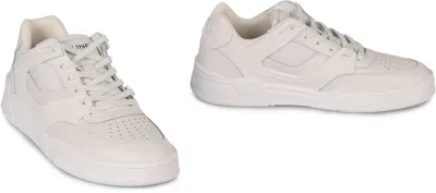 Celine Men Ct-09 Leather Sneakers With Mesh Inserts In White