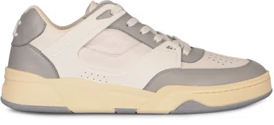 Celine Trainer Ct-09 Low Lace-up Sneaker In Calfskin And Mesh In Neutral