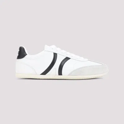 Celine Optic White Calf Leather Triomphe Sneakers In Multi
