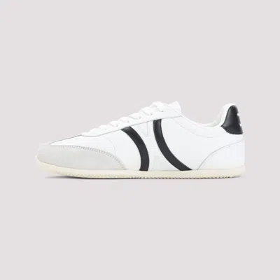 Celine Optic White Calf Leather Triomphe Sneakers In Multi