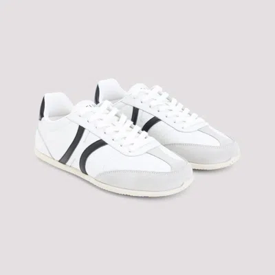 Celine Optic White Calf Leather Triomphe Sneakers In Multi