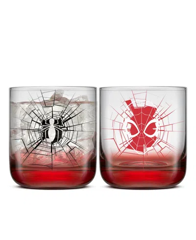 Joyjolt Spider-man Webbed Hero Short Glasses, Set Of 2