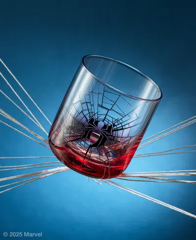 Joyjolt Spider-man Webbed Hero Short Glasses, Set Of 2