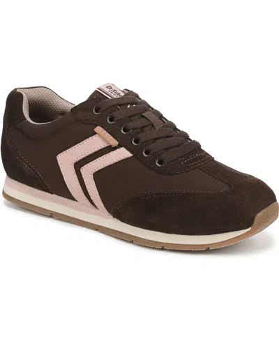 Dr. Scholl's Women's Comeback Closed Round Toe Lace Up Sneakers In Brown