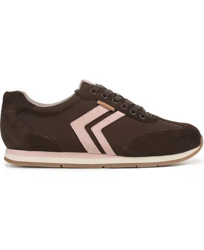 Dr. Scholl's Women's Comeback Closed Round Toe Lace Up Sneakers In Brown