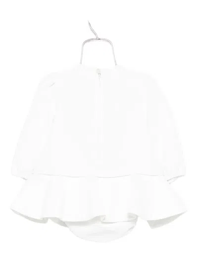 Elisabetta Franchi La Mia Bambina Bow-detail Ruffled Dress In White