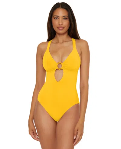 Becca Marble Canyon Ring One-piece Swimsuit In Yellow