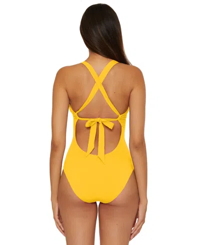 Becca Marble Canyon Ring One-piece Swimsuit In Yellow