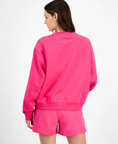 Hugo Boss Relaxed-fit Sweatshirt With Retro Logo In Pink