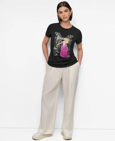 Dkny Brooklyn Bridge Graphic T-shirt In Black