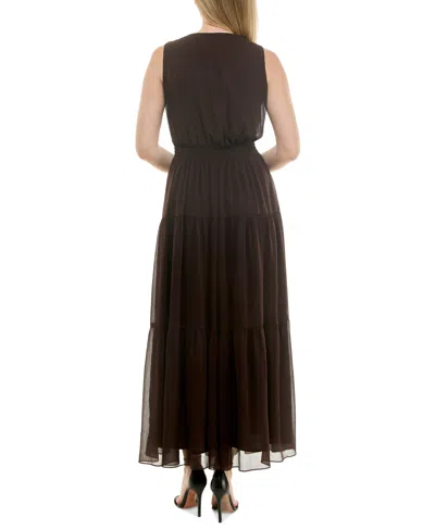 Taylor Women's Sleeveless Chiffon Maxi Dress In Black