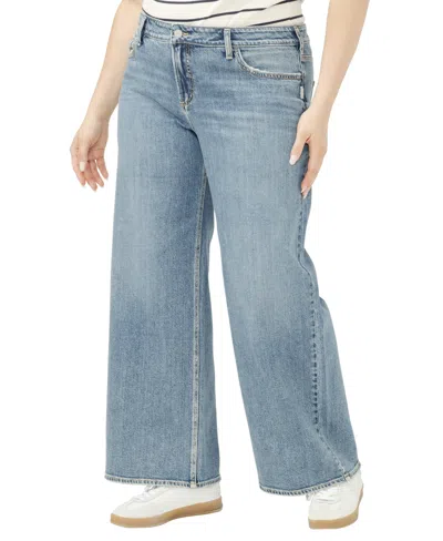 Silver Jeans Co. Plus Size Suki Mid Rise Curvy Fit Wide Jeans