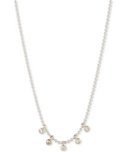 Ralph Lauren Two-tone Cubic Zirconia Frontal Necklace, 16" + 3" Extender