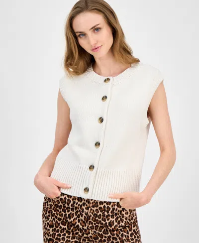 Anne Klein Button Front Sweater Vest