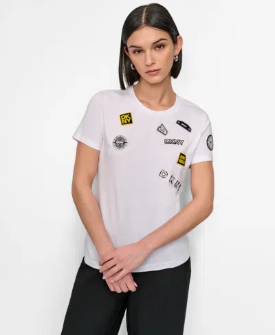 Dkny Pins & Patches T-shirt In White