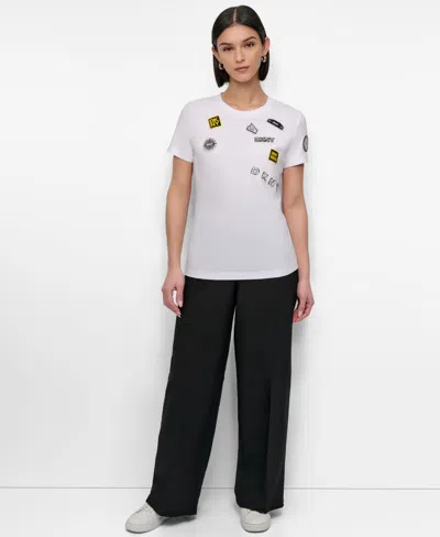 Dkny Pins & Patches T-shirt In White