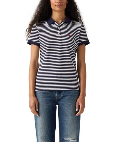 Levi's Women's Short-sleeve Pique Knit Polo Shirt In Blue