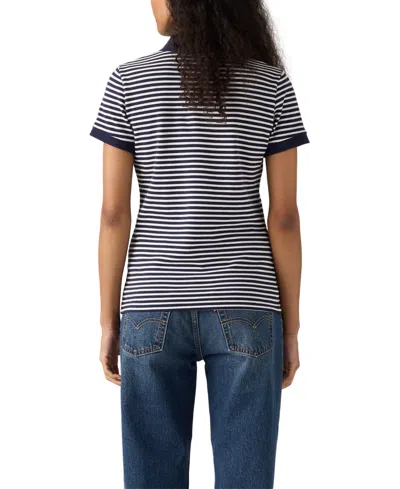 Levi's Women's Short-sleeve Pique Knit Polo Shirt In Blue