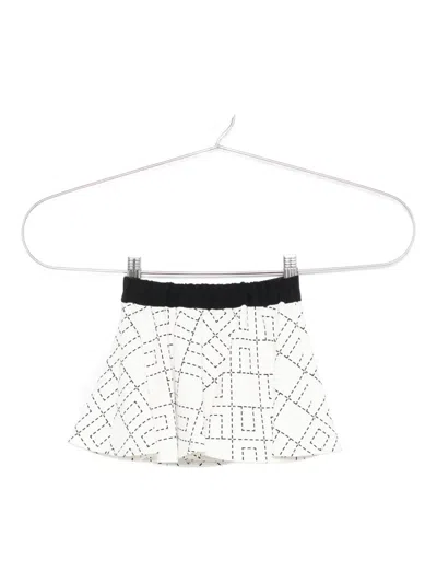 Elisabetta Franchi La Mia Bambina Monogram-print Skirt In Black