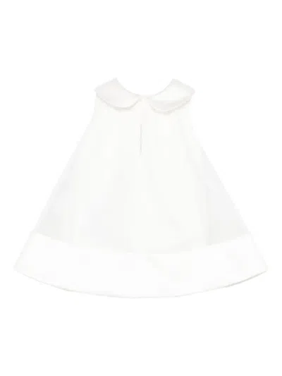 Elisabetta Franchi La Mia Bambina Peter Pan-collar Cotton Dress In White