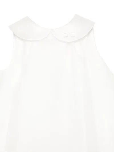 Elisabetta Franchi La Mia Bambina Peter Pan-collar Cotton Dress In White