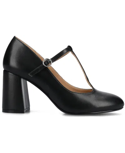 Journee Collection Women's Talani T-strap Almond Toe Dress Pumps