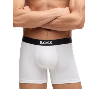 Hugo Boss Three-pack Boxer Briefs In Stretch In Gray