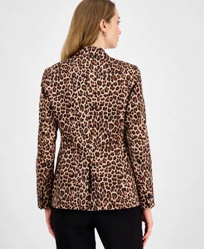 Anne Klein One-button Stretch Cotton Blazer