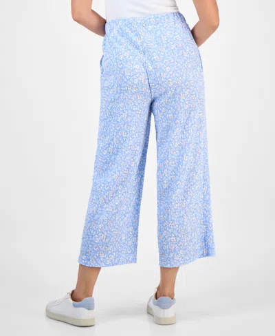 Style & Co Women's Chambray Embroidered-hem Cropped Pants, Exclusively At Macy's In Blue