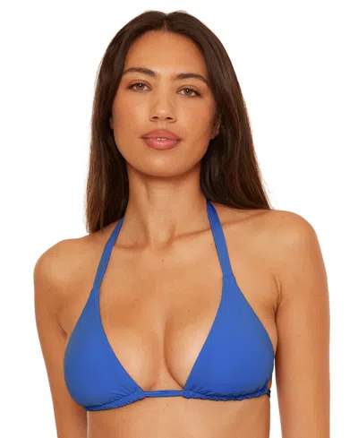 Becca Women's Color Code Reversible Triangle Bikini Top In Blue