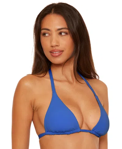 Becca Women's Color Code Reversible Triangle Bikini Top In Blue